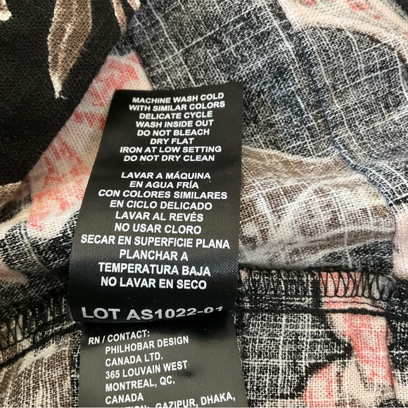 Nicole Miller Floral Short Sleeve Linen Blend Dress Size S - Picture 9 of 11